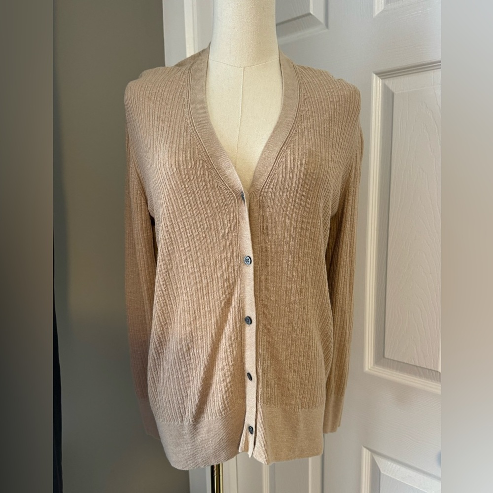 !SOLD! Banana Republic LINEN-BLEND LONG CARDIGAN SWEATER